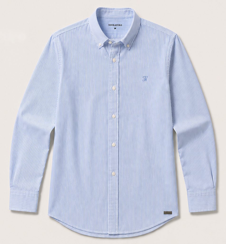 Camisa Oxford Essencial na cor listrado azul