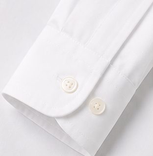 Camisa Social Easy Care na cor branco, detalhe do punho