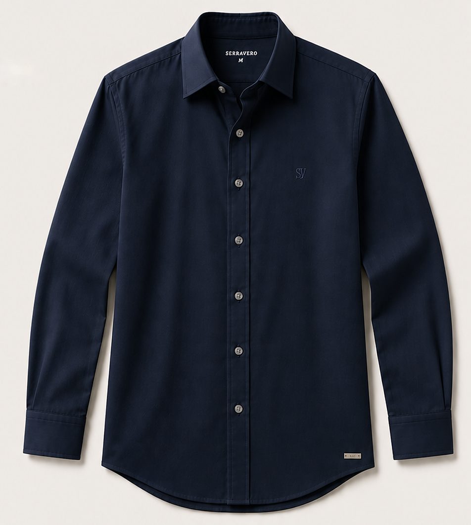 Camisa Social Easy Care na cor marinho