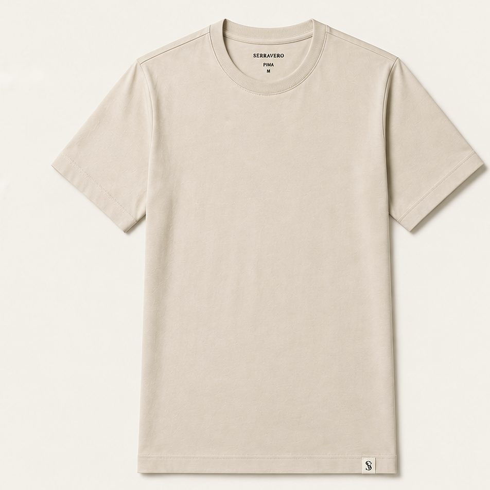 Camiseta Pima Signature na cor areia