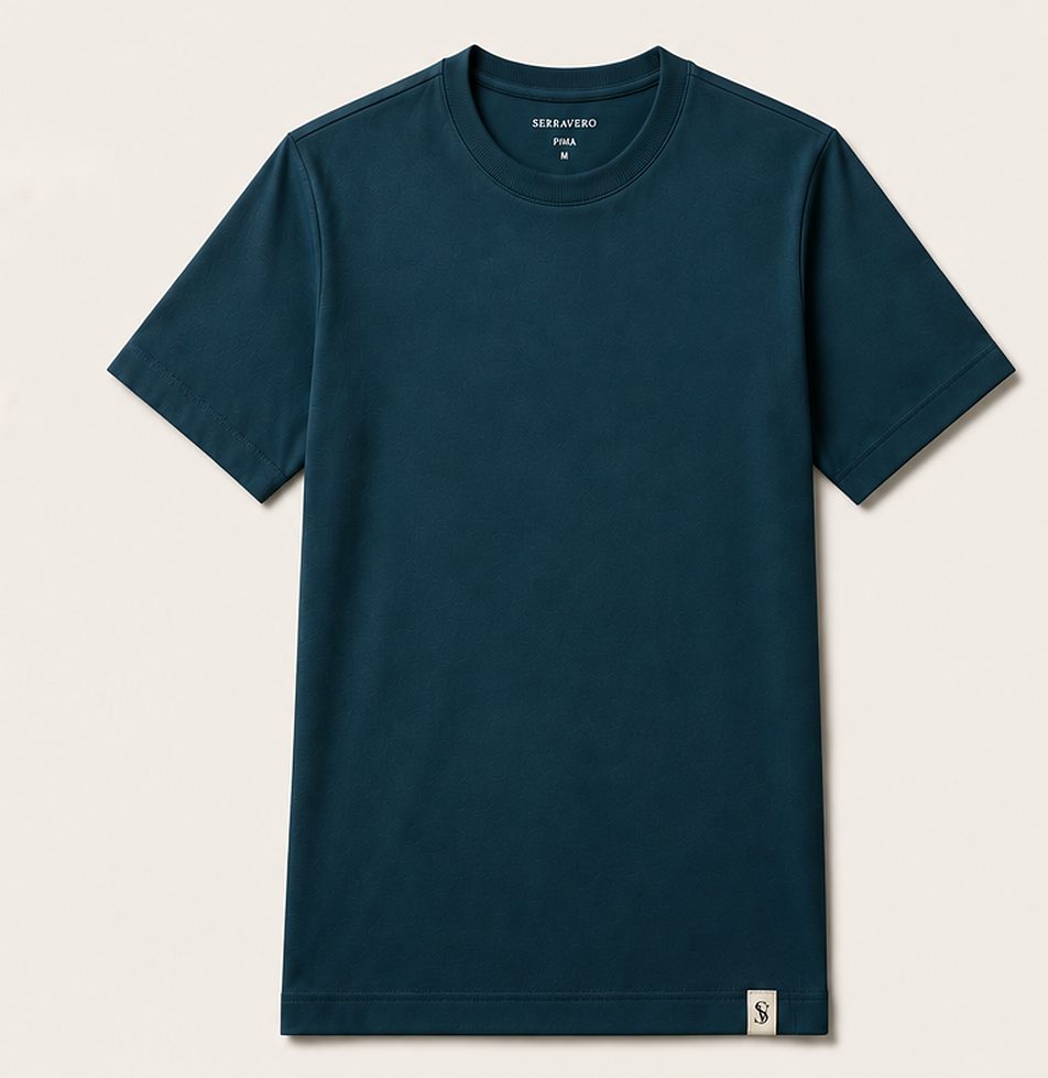 Camiseta Pima Signature na cor azul petróleo