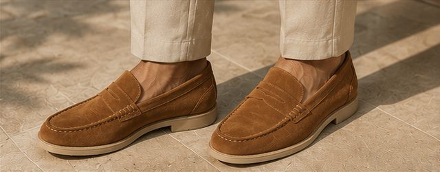 Mocassim Camurça Resort na cor caramelo, detalhe: outro