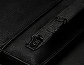 Pasta Executiva Couro na cor preto, detalhe: outro