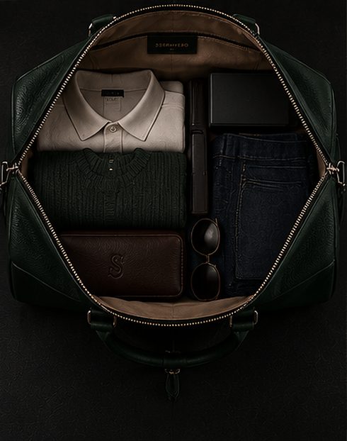 Weekender Signature na cor verde floresta, detalhe: outro